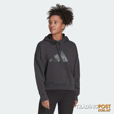 Adidas Womens Future Icons Feel Fierce Hoodie - Grey - ADIDAS