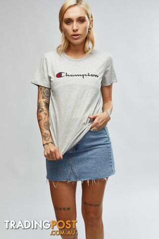 Champion Script SS Tee - Grey - CHAMPION - 9352762701949