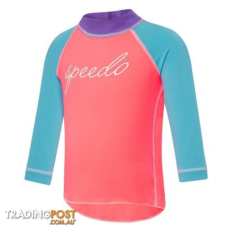 Speedo Junior Girls Logo Long Sleeve Sun Top - SPEEDO - 9348729581754