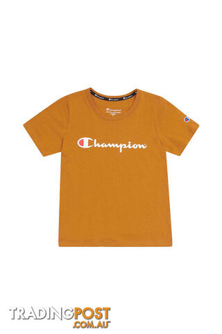 Champion Kids Script SS Tee - Yellow - CHAMPION