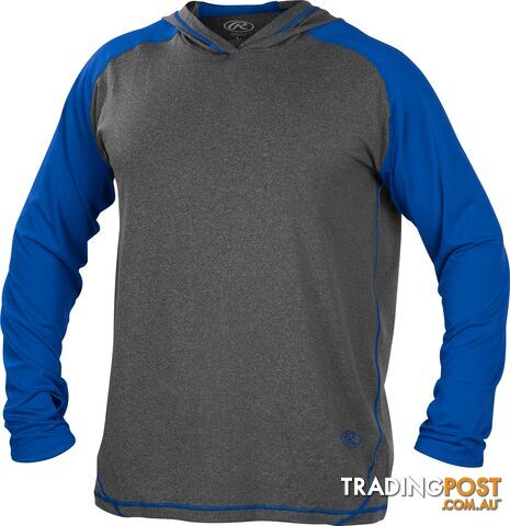 Rawlings Adult Hurler Lightweight Hoodie - Graphite/Royal Blue - RAWLINGS