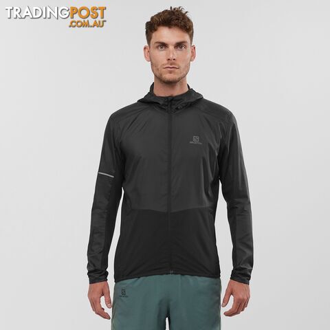 Salomon Mens Agile FZ Hoodie - Black - SALOMON - 193128174750