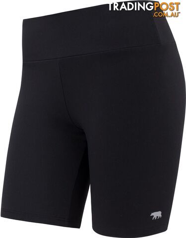 Running Bare Womens High Rise Bike Tight - Black - RUNNING BARE - 9315800308173