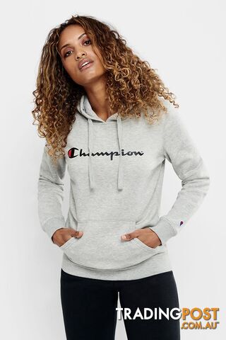 Champion Womens Script Hoodie - Grey - CHAMPION - 9351950116794