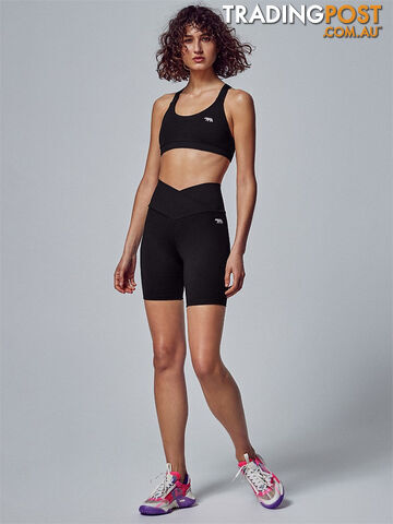 Running Bare Ab Tastic Karma 7 Inch Bike Tight-Black - RUNNING BARE