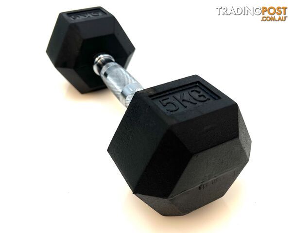 VEO Rubber Hex Dumbbell 5KG - VEO