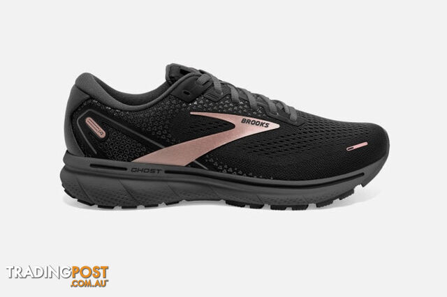 Brooks Womens Ghost 14 B Running Shoe - Black/Gold - BROOKS