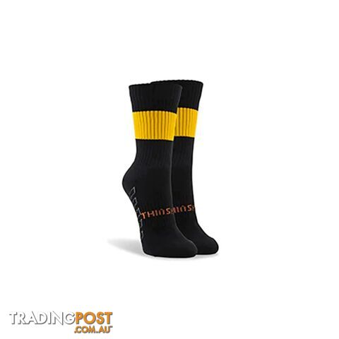 Thinskins Short Fine Knit Football Socks - Black/Gold Hoops - THINSKINS - 9318317200589