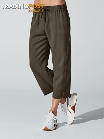 Running Bare Walk This Way Womens Cropped Pants - Olive - RUNNING BARE -...