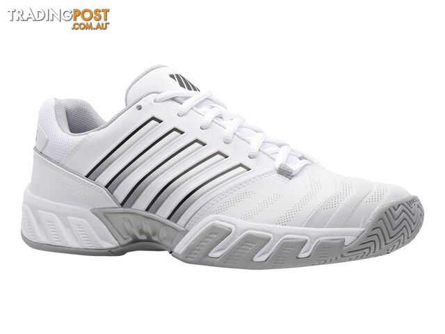 K-Swiss Bigshot 4 AC Mens Tennis Shoe - White/Highrise Silver - K-SWISS