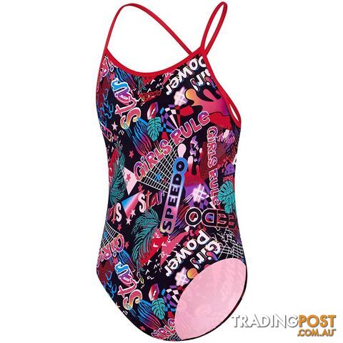 Speedo Girls Open X Back One Piece - SPEEDO - 9353746153167