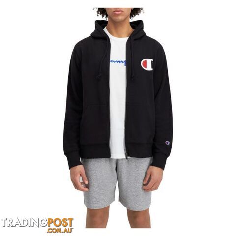 Champion Mens C Logo Zip Hoodie - Black - CHAMPION