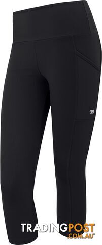 Running Bare Ab Waisted Power Moves 7/8 Tight - Black - RUNNING BARE -...