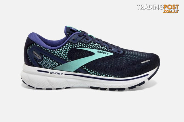 Brooks Womens Ghost 14 B Running Shoe - Navy - BROOKS