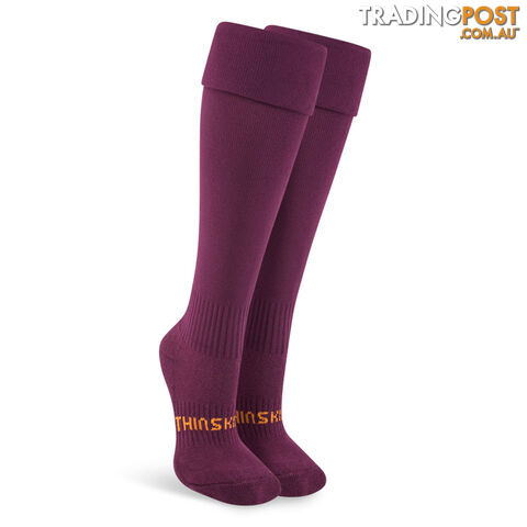 Thinskins Fine Knit Football Socks - Maroon - THINSKINS - 9318317110253