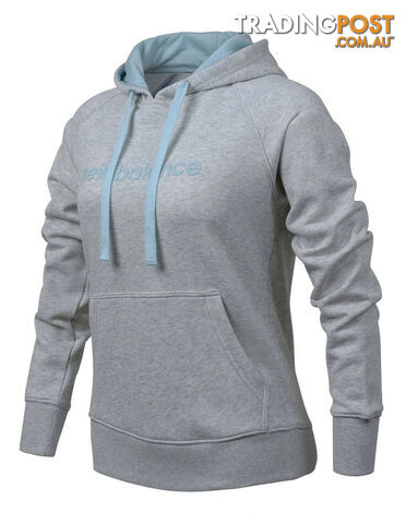 New Balance Womens Logo Hoodie - Light Slate Heather - NEWBALANCE
