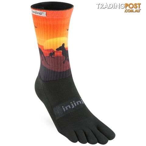 Injinji Trail 2.0 Midweight Crew Sock Small - Black - INJINJI - 760172010664