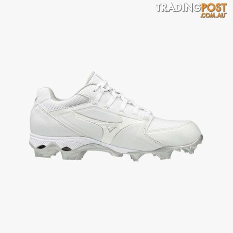 Mizuno Finch Elite 5 TPU Moulded Adult Baseball/Softball Cleat - White/White - MIZUNO