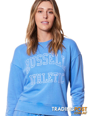 Russell Athletic Womens Washback Crew - Blue - RUSSELL ATHLETIC