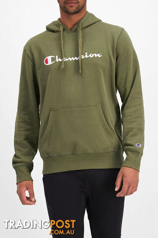Champion Mens Script Hoodie - Green - CHAMPION