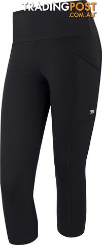 Running Bare Ab Waisted Power Moves 7/8 Tight - Black - RUNNING BARE -...