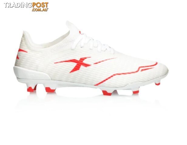 XBlades Voltaic Pro Adult Footy Boot - White/Firehawk Red - XBLADES