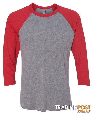Legend Next Level Tri Blend 3/4 Raglan Baseball Tee- Red - LEGEND -...