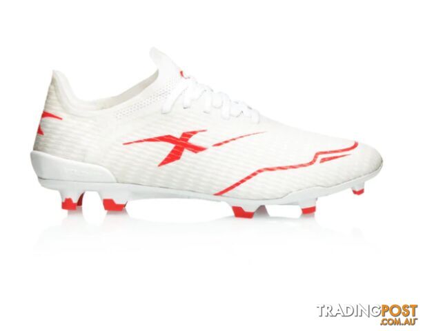 XBlades Voltaic Pro Adult Footy Boot - White/Firehawk Red - XBLADES