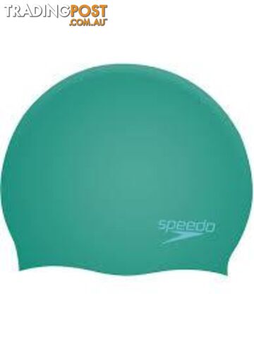 Speedo Plain Moulded Silicone Junior Swim Cap - Emerald/Chilli Blue - SPEEDO - 5053744543857
