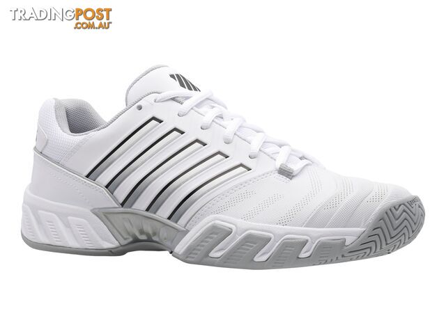 K-Swiss Bigshot 4 AC Mens Tennis Shoe - White/Highrise Silver - K-SWISS
