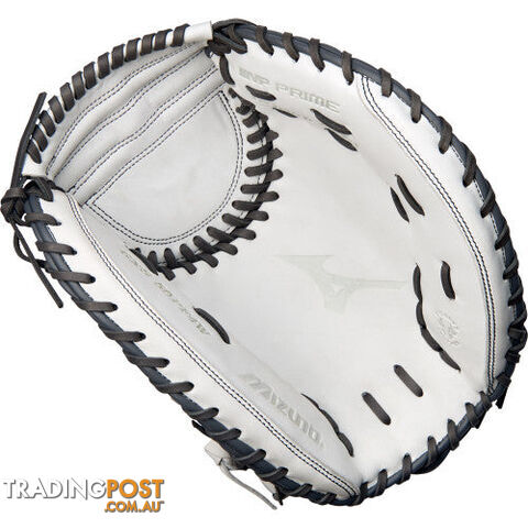 Mizuno MVP Prime 34 Inch RHT Fastpitch Softball Catchers Mitt - White/Gold -...