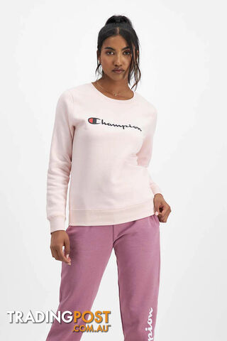 Champion Womens Script Crew - Pink - CHAMPION