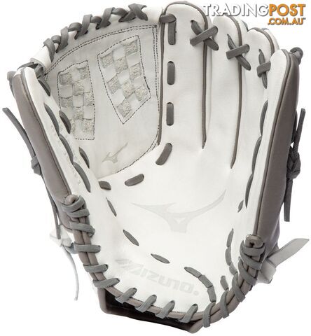 Mizuno Prime Elite 12 Inch Fastpitch Softball RHT Fielders Glove - White/Grey - MIZUNO