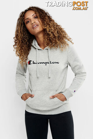 Champion Womens Script Hoodie - Grey - CHAMPION - 9351950116770