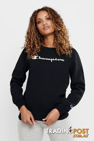 Champion Womens Script Crew - Black - CHAMPION - 9351950118798