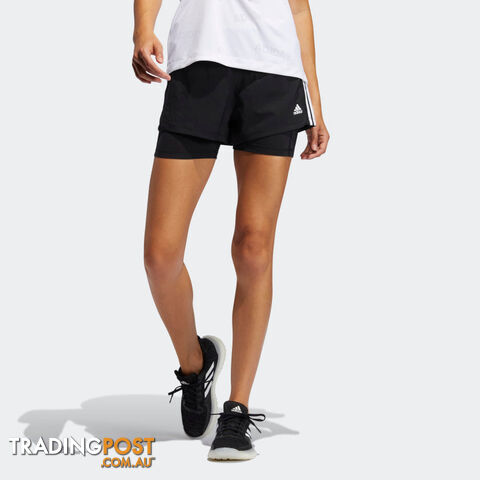 Adidas Womens Pacer 3S 2 In 1 Short - Black - ADIDAS