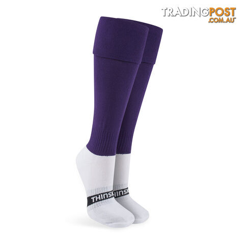 Thinskins Fine Knit Football Socks - Purple - THINSKINS