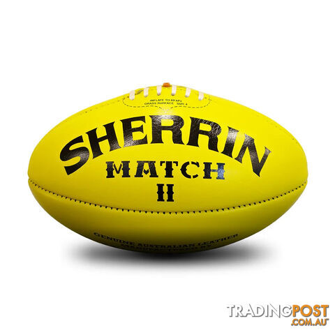 Sherrin Match Game Size 4 AFL Ball - Yellow - SHERRIN - 9319966616363