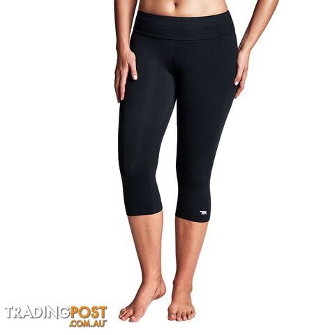 Running Bare Womens High Rise Supplex Plus 3/4 Tight - Black - RUNNING BARE -...