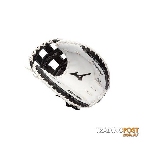 Mizuno Fanchise 34 Inch Fastpitch Softball RHT Catchers Mitt - Black/White -...