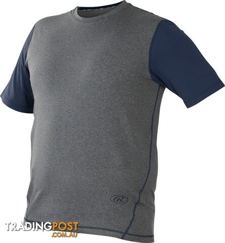 Rawlings Youth Hurler Performance SS Tee - Graphite/Navy - RAWLINGS
