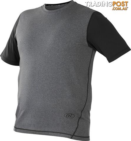 Rawlings Youth Hurler Performance SS Tee - Graphite/Black - RAWLINGS