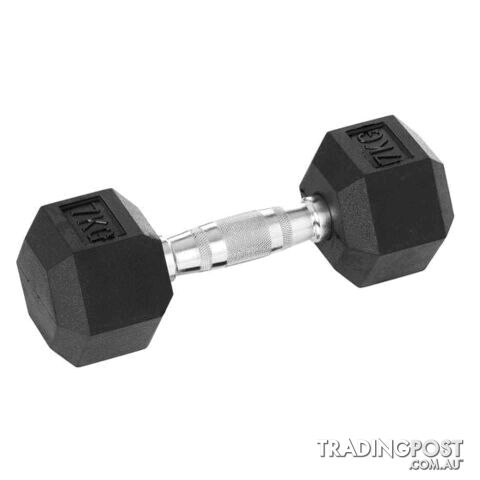 HCE Rubber Hex 7kg Dumbbell - HCE - 2200001092617