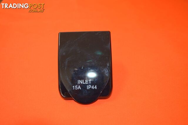 240V 15amp Power Inlet IP44 - Black - SKU3016
