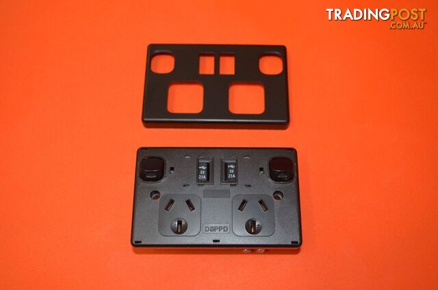 dbl pole dble Power Point with USB - Black - SKU3023 - photo 4 of 4