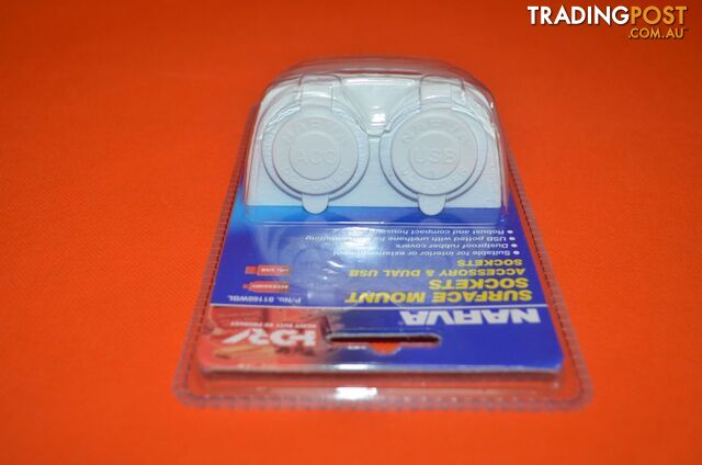 Narva - Surface Mount Dual Sockets; White - SKU3013 - photo 2 of 3