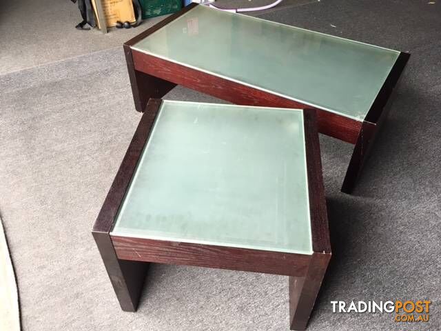 Glass Top Coffee Table and Side Table