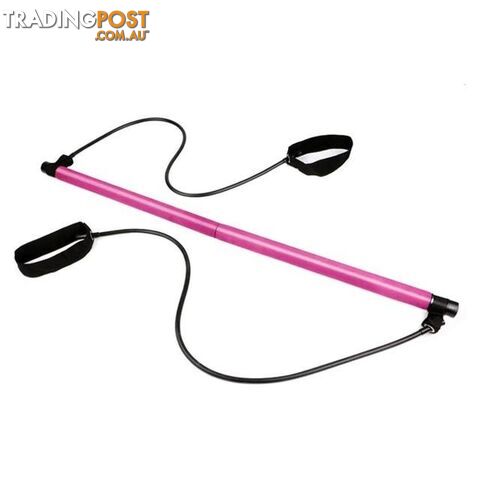  Rose RedYoga Pull Rods Portable Home Yoga Gym Body Abdominal Resistance Bands for Pilates Exercise Stick Toning Bar Fitness Rope Puller
