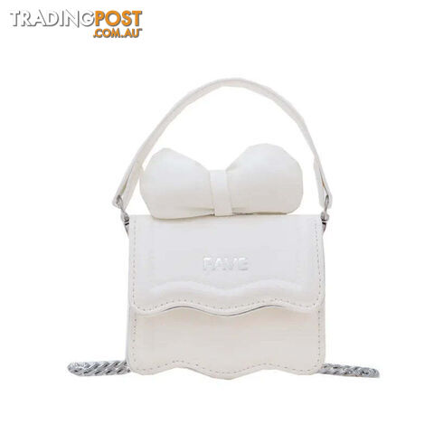 Afterpay Zippay WHITESweet Bow Children's Small Square Shoulder Bags Lovely Women Girls Mini Crossbody Bag Cute Princess Coin Purse Chain Handbags