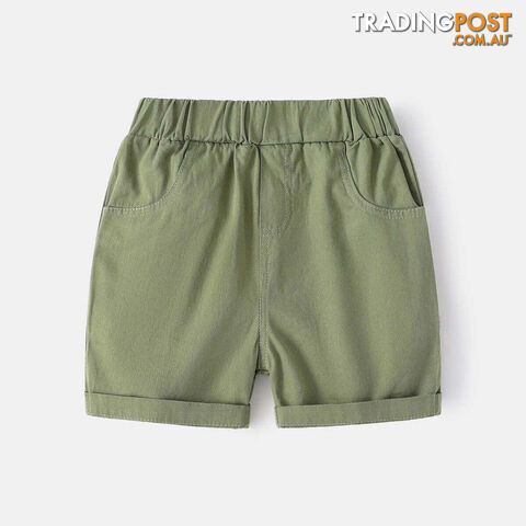  Green / 6Cotton Linen Boys Shorts Toddler Kids Summer Knee Length Pants Children's Clothes